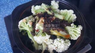 干锅（砂锅）有机花菜的做法步骤：8