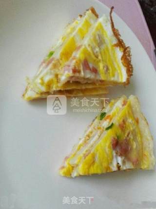 鸡蛋火腿肠饼的做法步骤：9