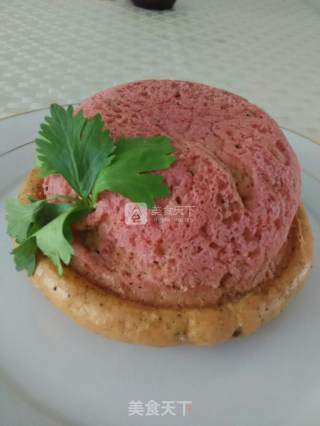 (红心)火龙果核桃仁草帽发糕的做法步骤：3