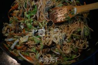 肉丝圆白菜炒面的做法步骤：14