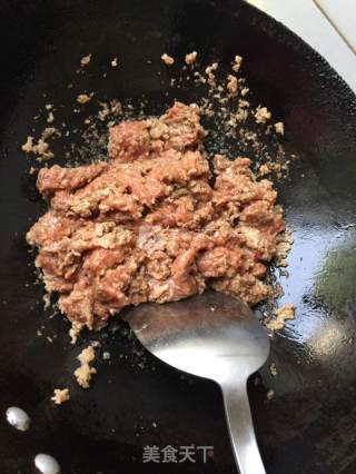 三色咸菜，肉馅炒咸菜的做法步骤：4
