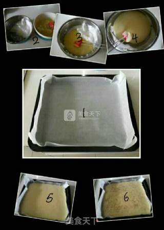 橘子果酱芝麻桃子蛋糕卷的做法步骤：3