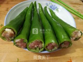 虎皮尖椒酿肉的做法步骤：3