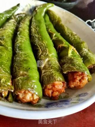 虎皮尖椒酿肉的做法步骤：7
