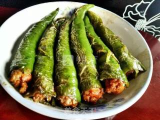 虎皮尖椒酿肉的做法步骤：8