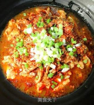 水煮肉片配豆花的做法步骤：6