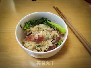 超简单广式腊肠煲仔饭的做法步骤：4