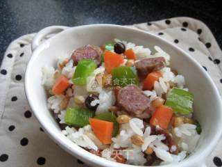 青稞香肠饭—有肉有菜有粗粮 30分钟搞掂早餐的做法步骤：13