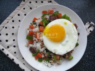 青稞香肠饭—有肉有菜有粗粮 30分钟搞掂早餐的做法步骤：14