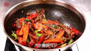 【豉香红椒牛肉】超级下饭菜的做法步骤：4