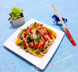 彩椒恋上茶树菇的做法步骤：11