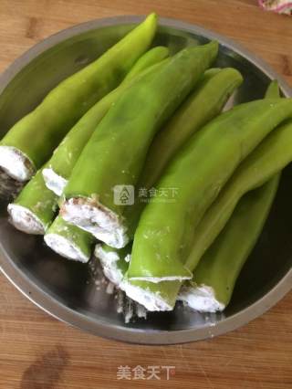 尖椒酿肉的做法步骤：3