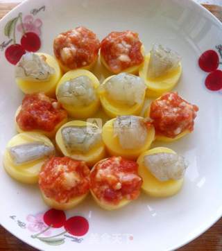 缤纷蒸香菇日本豆腐的做法步骤：2
