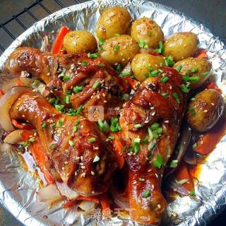 鸡腿烤土豆的做法步骤：6