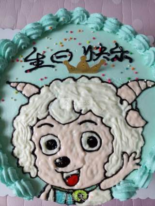 喜羊羊生日蛋糕的做法步骤：16
