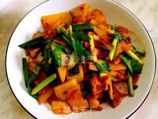 下饭神菜——土豆回锅肉的做法步骤：18