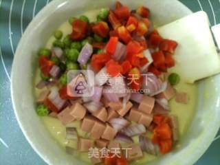 低油杂蔬火腿马芬的做法步骤：7