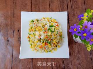 青椒火腿蛋炒饭的做法步骤：8