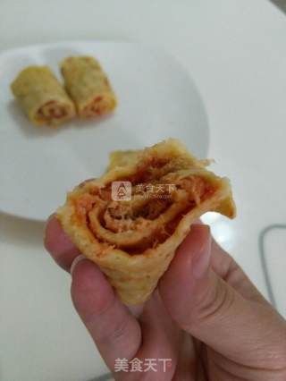 儿童早餐--肉松卷饼的做法步骤：4