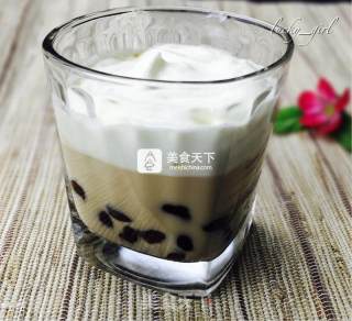 奶盖珍珠奶茶-完全自制的做法步骤：15