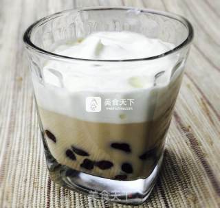 奶盖珍珠奶茶-完全自制的做法步骤：17
