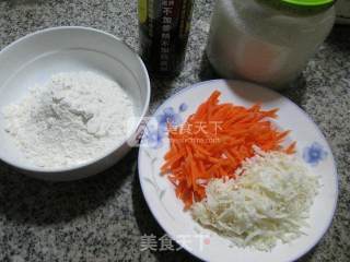胡萝卜椰丝面疙瘩的做法步骤：1