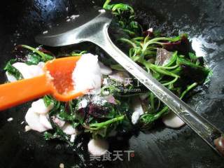 山药炒红苋菜的做法步骤：6