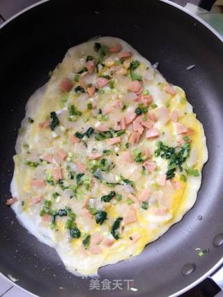 鸡蛋摊面饼的做法步骤：8