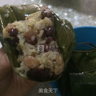 北方糯米红枣蜜豆粽的做法步骤：6