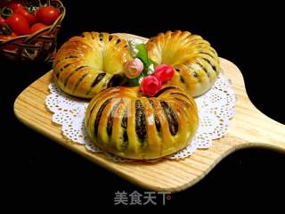 豆沙花面包的做法步骤：13