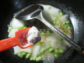 榨菜丝毛豆煮冬瓜的做法步骤：6