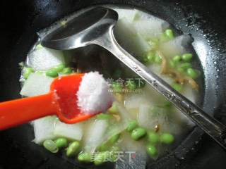 榨菜丝毛豆煮冬瓜的做法步骤：7