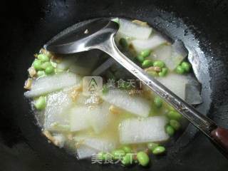 榨菜丝毛豆煮冬瓜的做法步骤：8