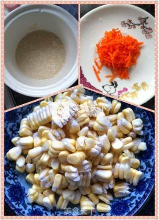 婴儿宝宝辅食——胡萝卜玉米粥的做法步骤：1