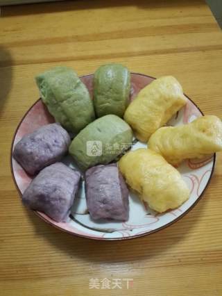 红薯，紫薯，菠菜馒头的做法步骤：8