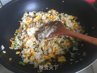 松茸五彩炒饭的做法步骤：13