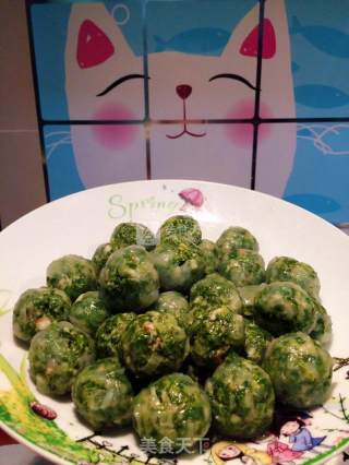 荠菜虾肉水晶圆子????????的做法步骤：11