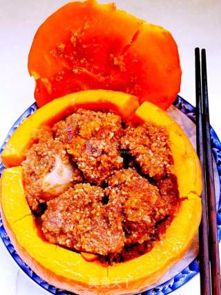 南瓜粉蒸排骨的做法步骤：13