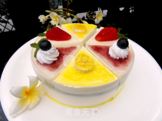 彩虹酸奶冻芝士蛋糕的做法步骤：26