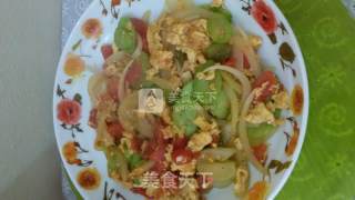 家常鸡蛋炒蔬菜的做法步骤：3
