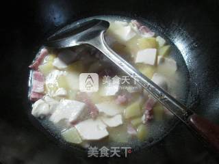咸肉土豆煮豆腐的做法步骤：15