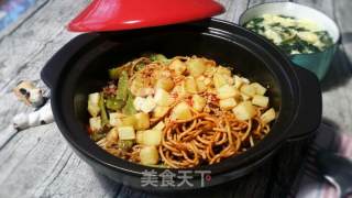 扁豆肉丝土豆焖面的做法步骤：19