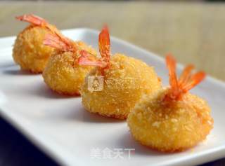 黄金土豆芝士虾球的做法步骤：19