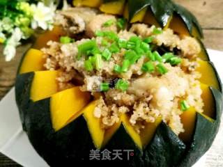 粉蒸排骨南瓜盅的做法步骤：6