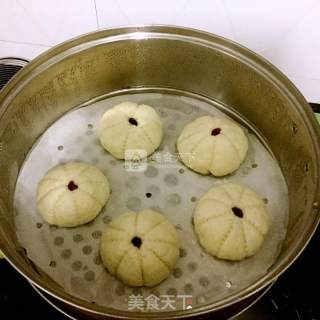 花形豆沙包的做法步骤：16