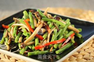 茶树菇炒豆角的做法步骤：9