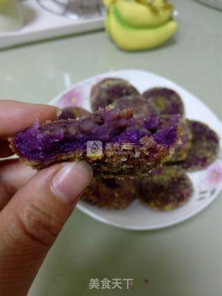 豆沙馅紫薯饼的做法步骤：8