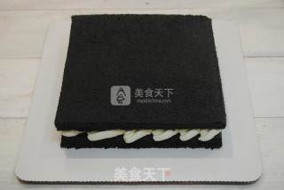 竹炭奶油蛋糕的做法步骤：16