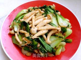 白玉菇炒青菜的做法步骤：13