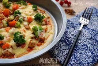 脆底鲜虾鸡肉披萨的做法步骤：21